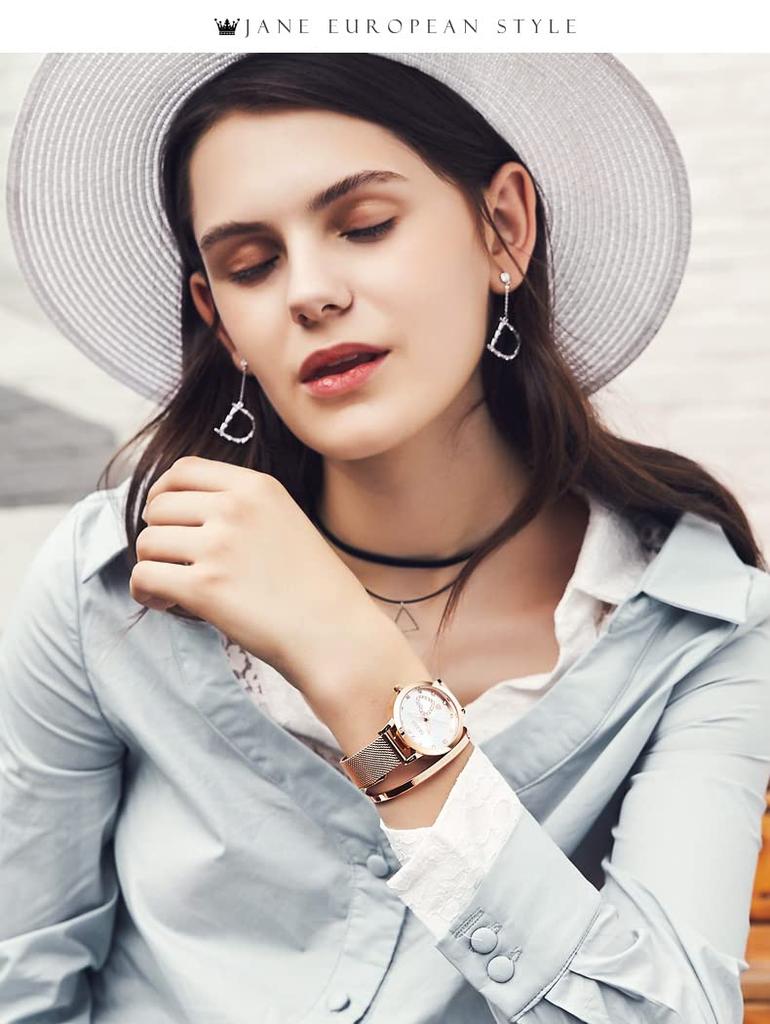 Наручные кварцевые простые нержавеющая сталь подарок на день для женщин OLEVS подарочный набор женские часы, браслет, ожерелье, бренд, милый, стильный,