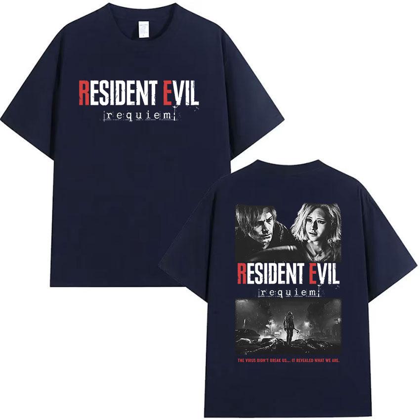 Горячая Игра Resident Evil Графическая Футболка Мужская Женская Готическая Одежда Футболка с Коротким Рукавом Y2k Винтажная Высококачественная Летняя Хлопковая Футболка