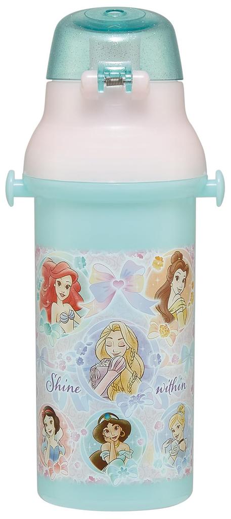 Skater Пластиковая бутылка для воды 480 мл, одно нажатие, антибактериальная, для детей, легкая, антибактериальная обработка, сделано в Японии, Disney Princess 25