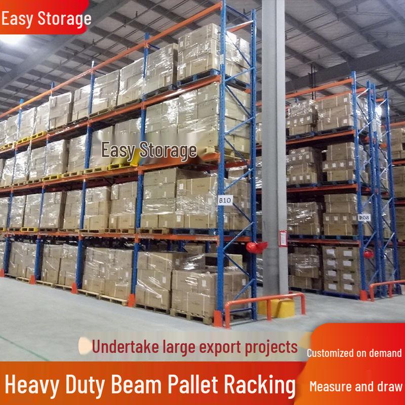 Heavy Duty Wood Panel Forklift Placement Racking - Thickened Load Bearing Warehouse Pallet Beam.