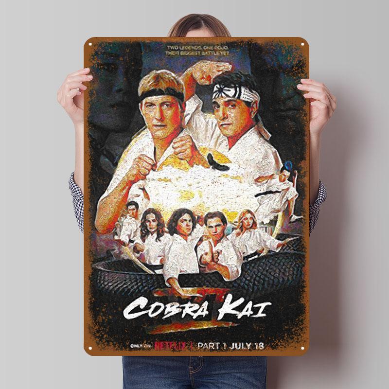 Постер сериала «Кобра Кай», декоративная табличка, украшение комнаты, изготовленная на заказ металлическая табличка для украшения стен, ретро-стиль для дома, мужской стиль.