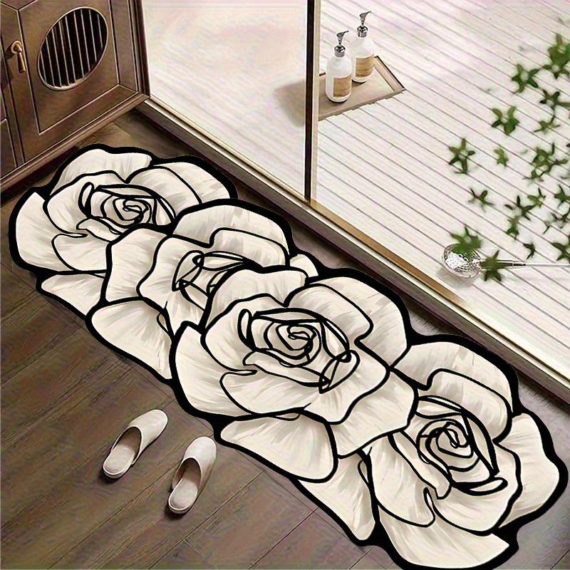 Premium Luxury Flower Shape Carpet Bathroom Mat Waterproof Non-slip Kitchen Rug Carpet Door Mat Welcome Mat Home Decorati