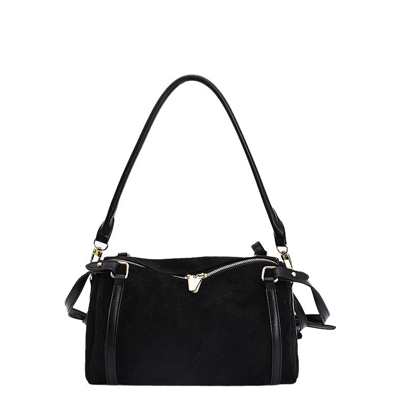 Винтажная матовая женская сумка-тоут большой вместимости «Бостон»: Сумка-боулинг на плечо и через плечо Осень/Зима