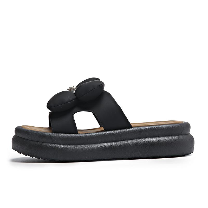 Летние новые туфли на платформе женские тапочки с цветочным дизайном и открытым носком женские туфли повседневные тапочки домашние нескользящие тапочки