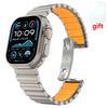 Титановый ремешок для Apple Watch Ultra3 2 1 49 мм Ремешок Серия 11 10 46 мм 7 8 9 45 мм 5 6 45 мм Se Резиновый ремешок для часов Без зазоров Браслет