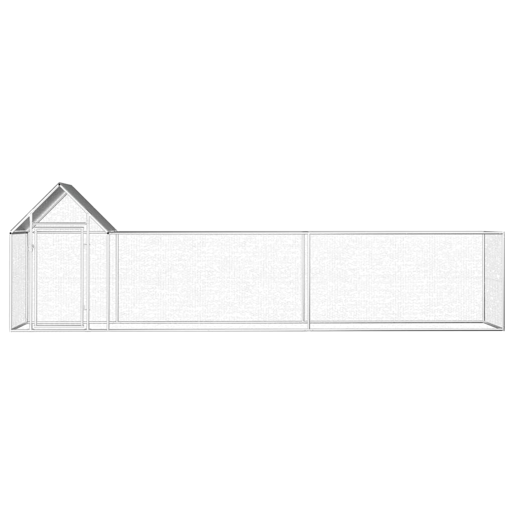 Chicken Coop 5x1x1.5 m Galvanized Steel