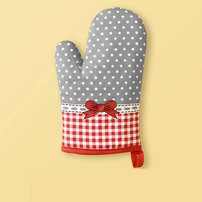1PS Пасторальный стиль утолщенные решетчатые перчатки для микроволновой печи перчатки для микроволновой печи термостойкие перчатки