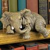 Статуэтка Няни Слон на подставке, Вход в книжную полку, Лежащий слон, Декоративный предмет из смолы, Поделка