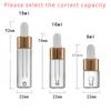 1pcs Mini Dropper Bottles Glass Empty Essential Oil Aromatherapy Bottles Rose Gold Cap Pipettes Bottles 5ml 10ml 15ml