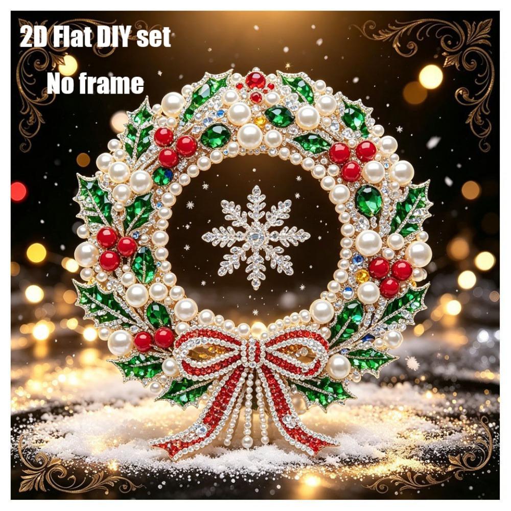 2D Flat DIY Pearl Painting Kit Delicate Christmas Ornament Christmas Decoration