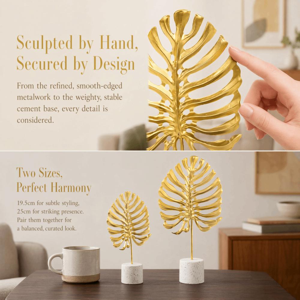 Iron Gold Metal Monsteras Leaf Table Decor Store Checkout Counter Decor Craft