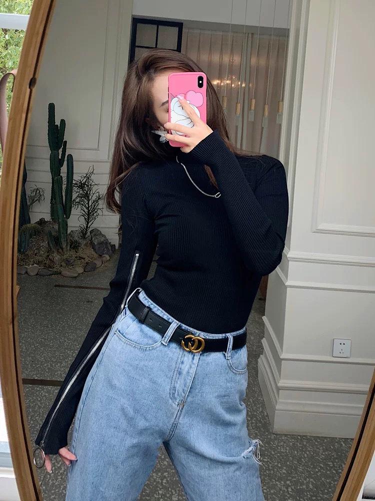 Женский кожаный ремень с пряжкой Double G - Повседневный тонкий пояс для платьев