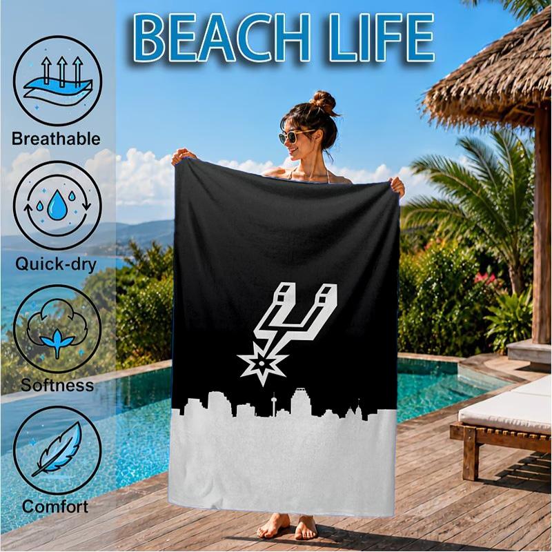 San Antonio Logo Beach Towel, Microfiber Beach Towel, Perfect For Pool, Beach, Travel, Home Decor Beach Party Fan gifts