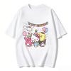 2026 Футболка HelloKitty из мягкого хлопка с коротким рукавом и круглым вырезом, милый принт, легкий летний топ для женщин, повседневная одежда
