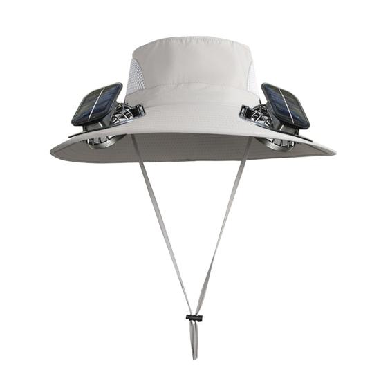 Мужская шляпа рыбака с вентилятором на солнечной батарее, широкополая шляпа от солнца, ветрозащитная конструкция