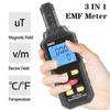 Electromagnetic Field Temperature Test 3LED Indicator EMF Tester Digital Handheld 3 In 1 Portable Electromagnetic Field Radiation Detector