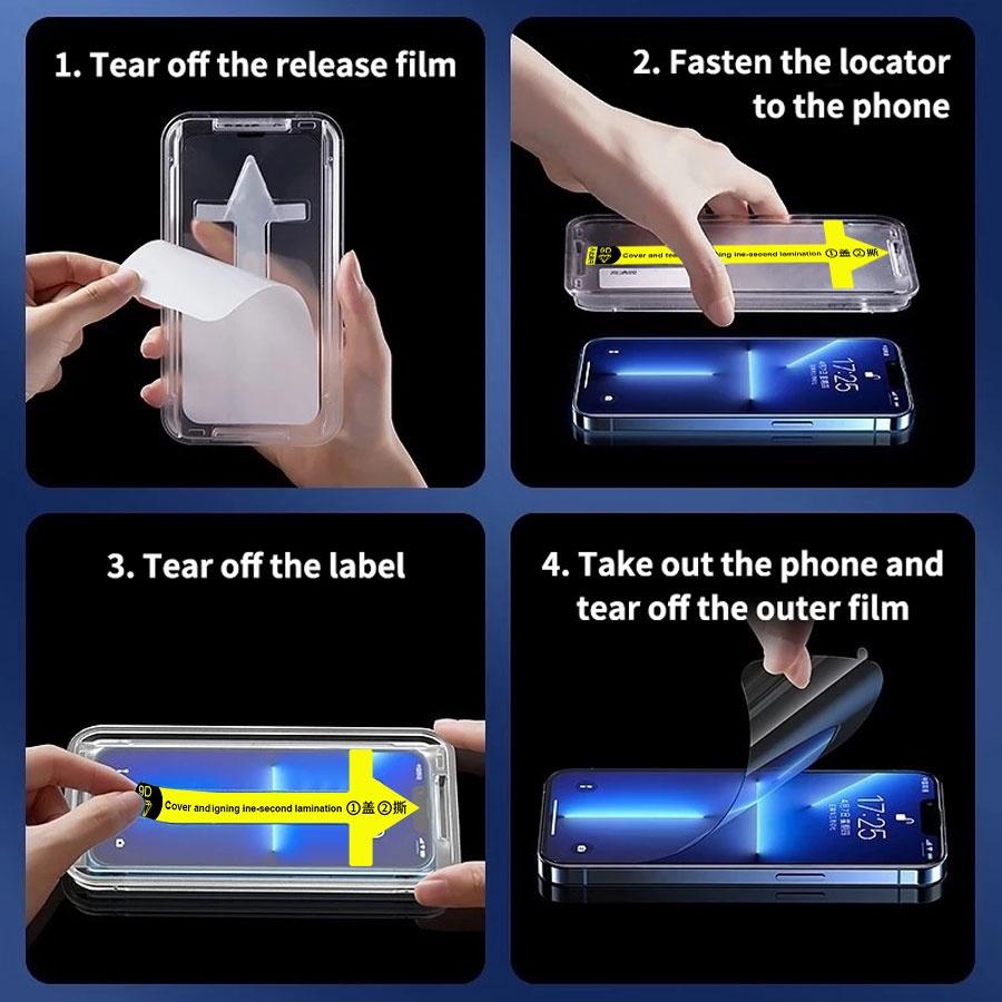 Matte Tempered Glass For iPhone 16 15 14 13 12 11 Pro Max XS XR X Screen Protector Film Easy To Install Tool Accessories