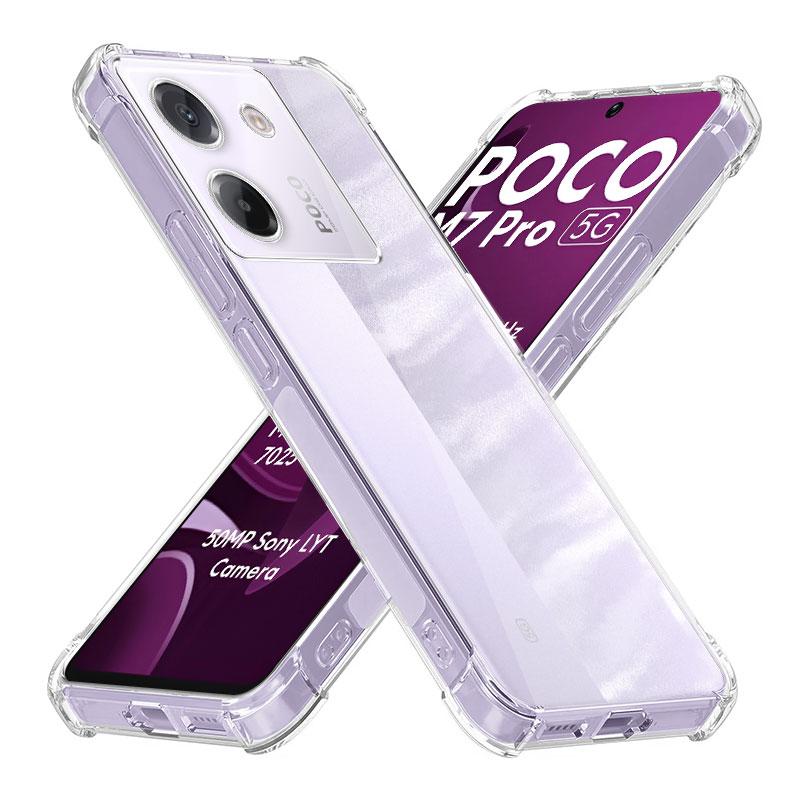 Для Xiaomi Poco M7 Pro M7Pro Чехол Прозрачный Силиконовый Мягкий Чехол Для Телефона PocoM7Pro M 7 5G Funda Прозрачный Ударопрочный Чехол Подушки Безопасности