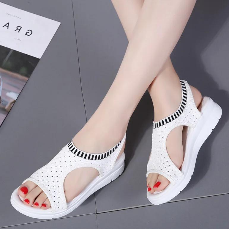 2025Women Sandals Breathable Comfort Shopping Ladies Walking Shoes Wedge Heels Summer Platform Sandal Shoes Mujer Plus Size
