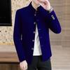 2023 New Men 'S Autumn Stand Collar Blazer Youth Velveteen Multi -Button Blazers