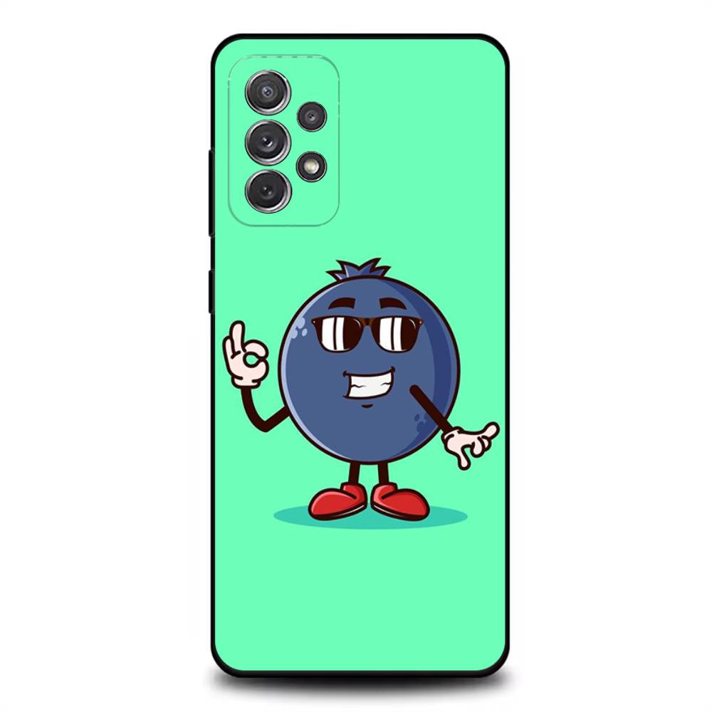 Cartoon Blueberries Phone Case For Samsung S25,S24,S21,S22,S23,S30,Ultra,S20,Plus,Fe,Lite,Note,10,9,5G Black Cover
