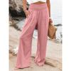 Casual Elastic High Waist Wide Leg Pants