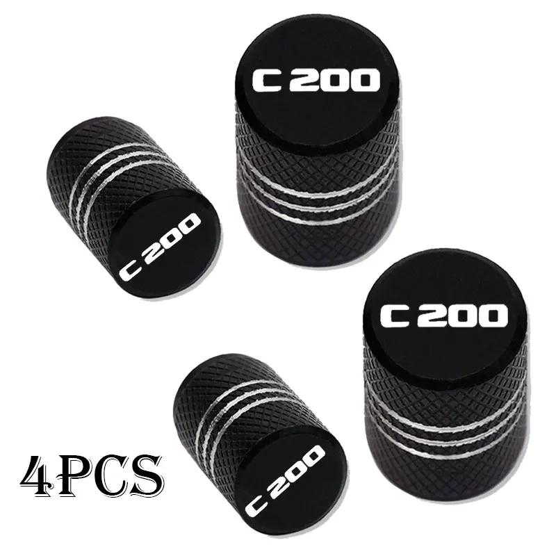 4pcs Car Wheel Tire Valve Caps Tyre Stem Covers Airdust Waterproof For Mercedes Benz C200 Accessories