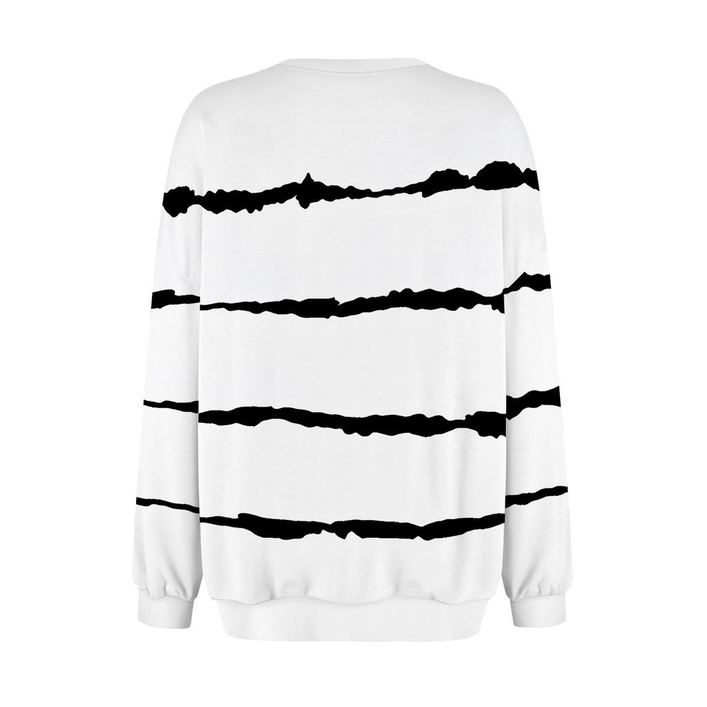 Женский повседневный пуловер с принтом, рубашка с длинным рукавом, толстовка большого размера