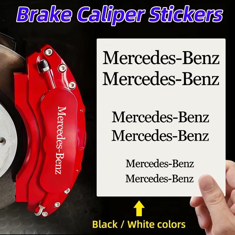 CRN1 6pcs Car Caliper Sticker Wheel Hub Decals Decoration For Mercedes Benz AMG W203 W206 W220 W205 W211 W212 W201 W210 W108 W168