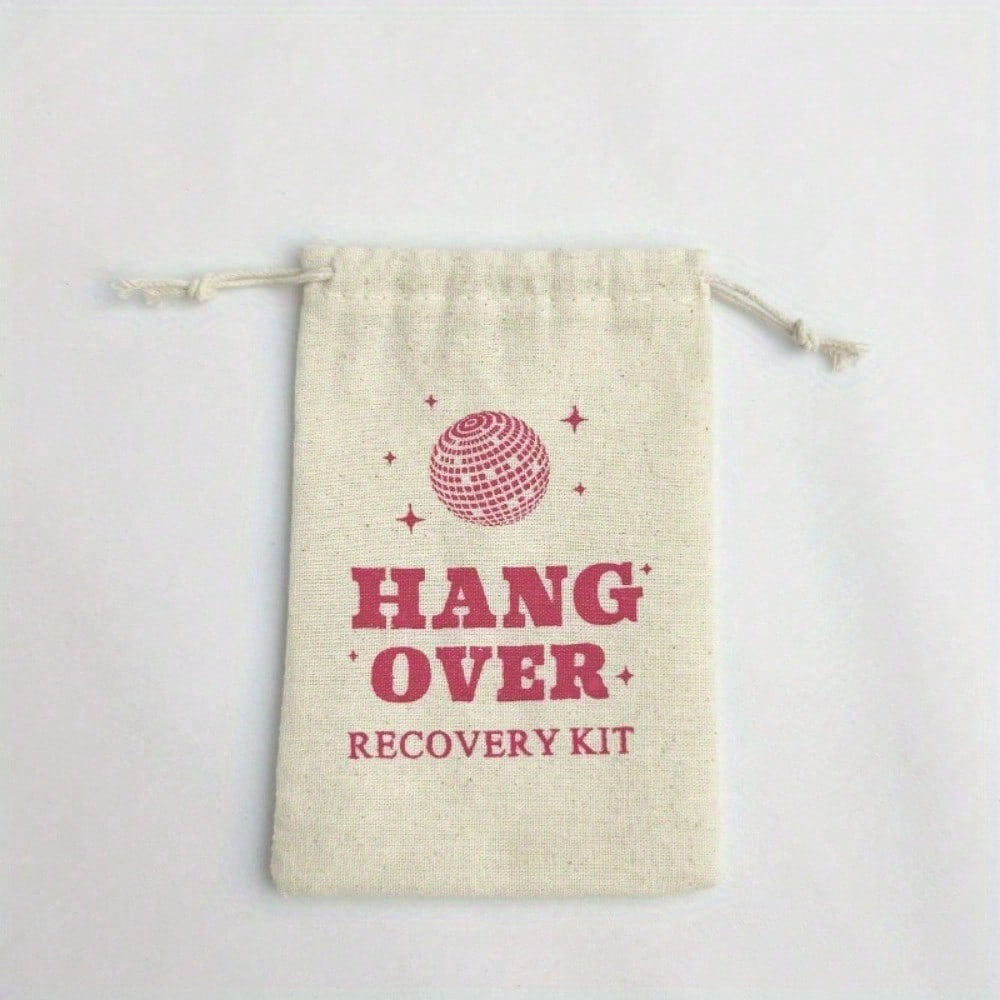 10pcs Hang Over Kit Bags, Bag Linen Recovery Kit Wedding Party Gift Bag HANGOVER KIT Gift Storage Bag Party Drawstring Portable Wrap Bag