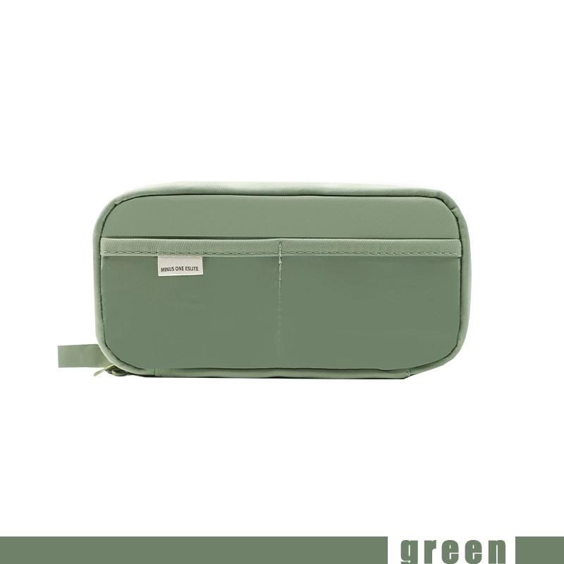 Volcano Layer Pencil Bag Pen Case Transparent Pocket 3 Compartments Handle Storage Pouch for Stationery