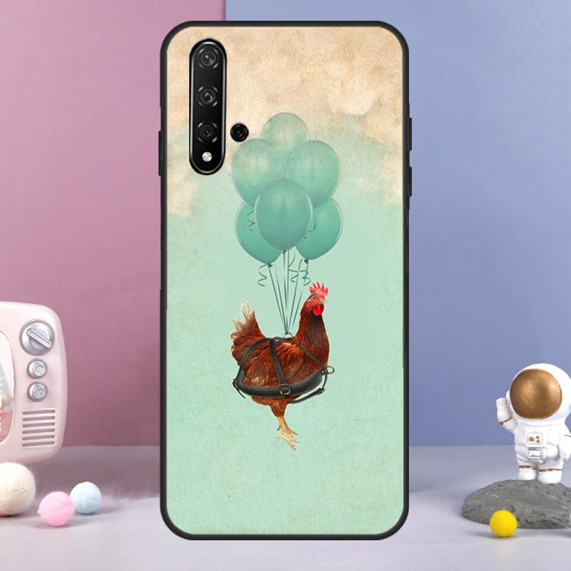Cartoon Chicken Rooster For Huawei Nova 3i 7i 8i 11i 12i 9 10 SE Y60 Y61 Y70 Y72 Y73 Y90 Y91 P20 P40 P30 Lite Case