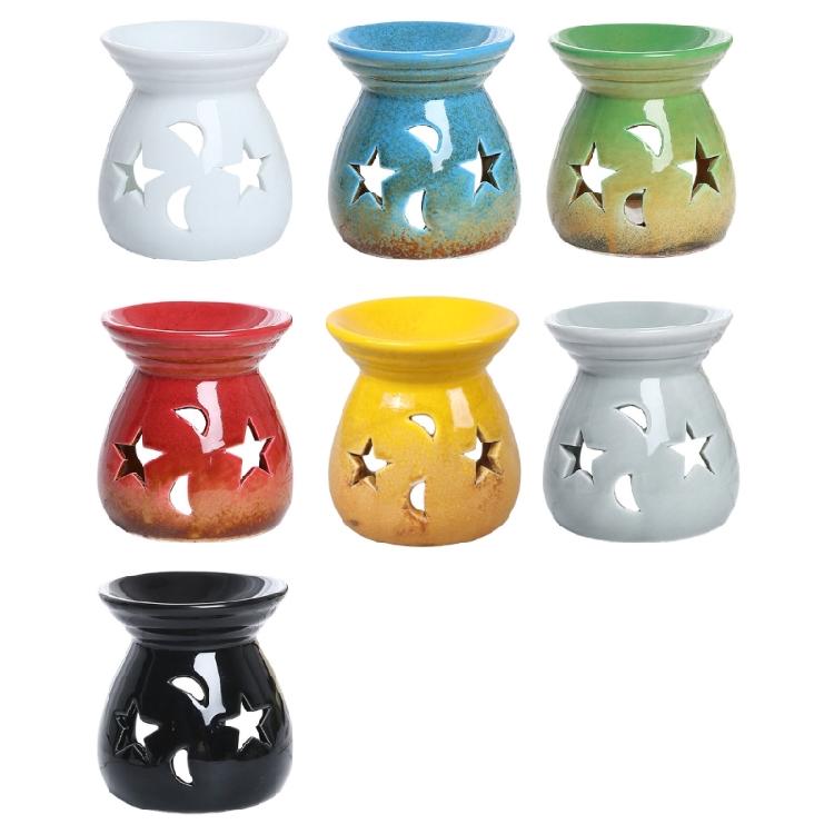 Beautifully Craft Ceramic Incenses Holder Featurings Star And Moon Essential Oil Burners Perfect For Meditations