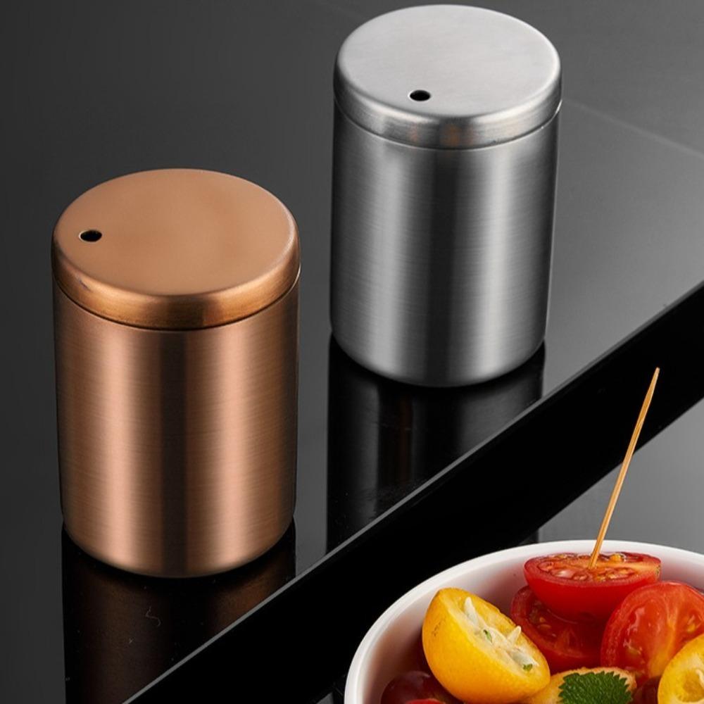 Круглая зубочистка из нержавеющей стали Ведерко для зубочисток Новый держатель для зубочисток для зубов Закуска