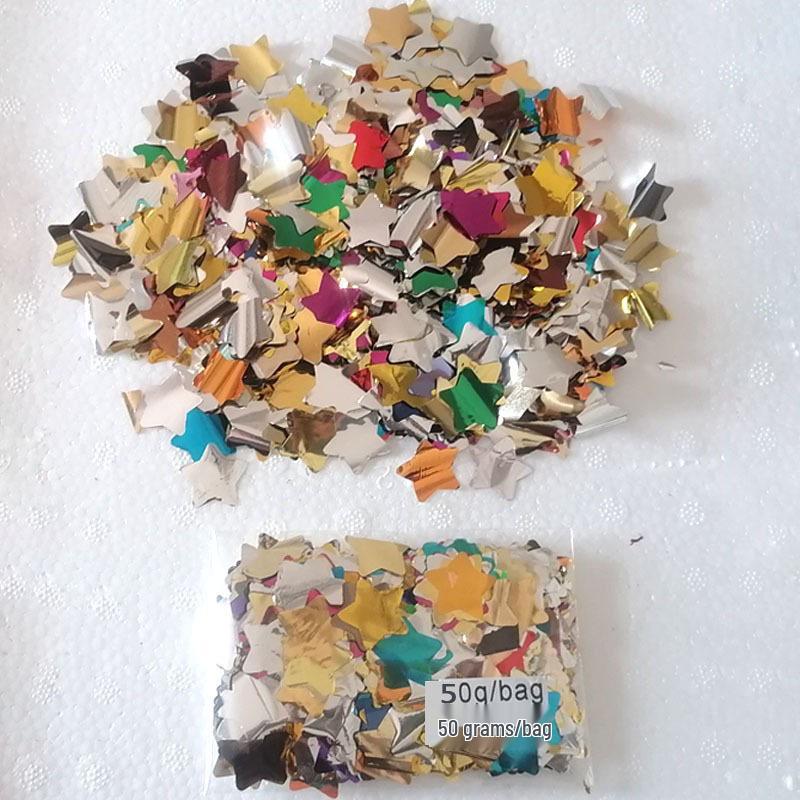 50 г прозрачного наполнителя для шаров Бобо: Разноцветные блестки из алюминиевой фольги для праздничных свадебных шаров и конфетти