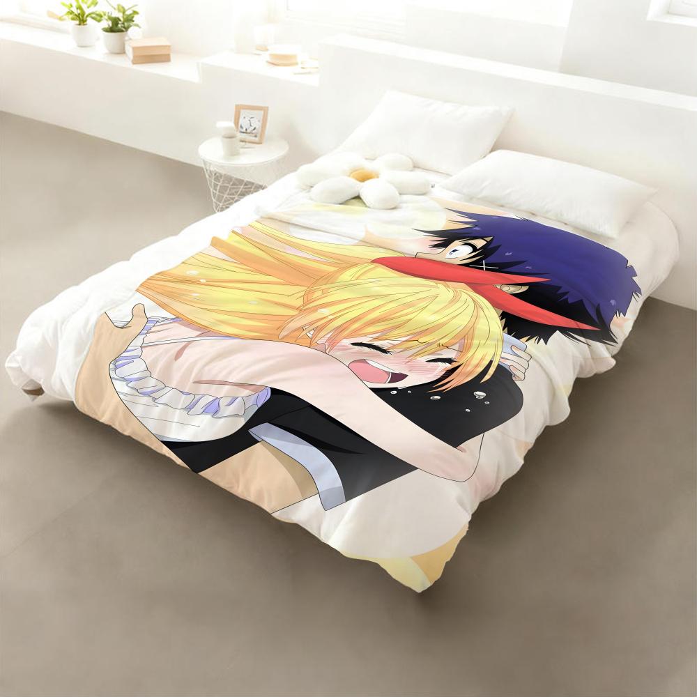 Anime Nisekoi False Love Throw Flannel Throw Blanket: Soft Kid-Friendly Warm Anti-Static All Season Washable Couch Bed Home