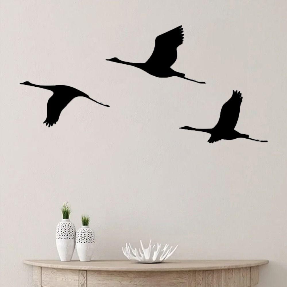 3Pcs/set Cartoon Bird Hanging Pendant Black Metal Hanging Ornaments Wild Goose Wall Pendant Bedroom