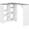 VidaXL Bar Table with Removable Shelf White 138 X 40 X 120 Cm