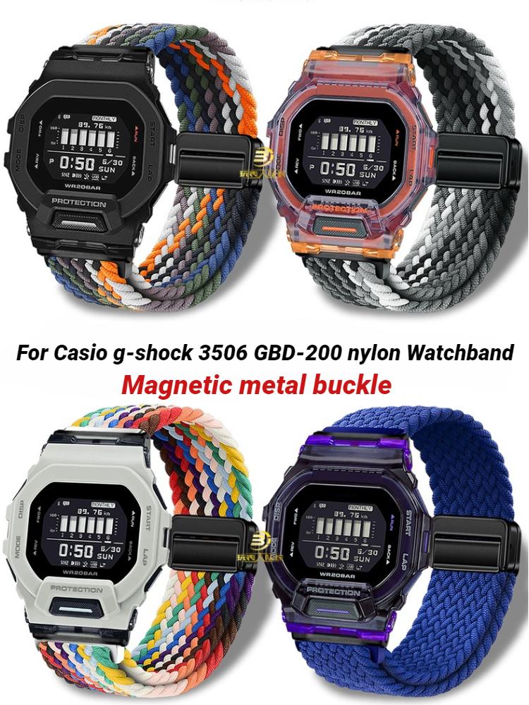 8 цветов Регулируемый ремешок для часов Магнитная металлическая пряжка Для Casio g-shock 3506 GBD-200SM GBD-200 Cat нейлоновый холст Ремешок для часов Мужской ремешок