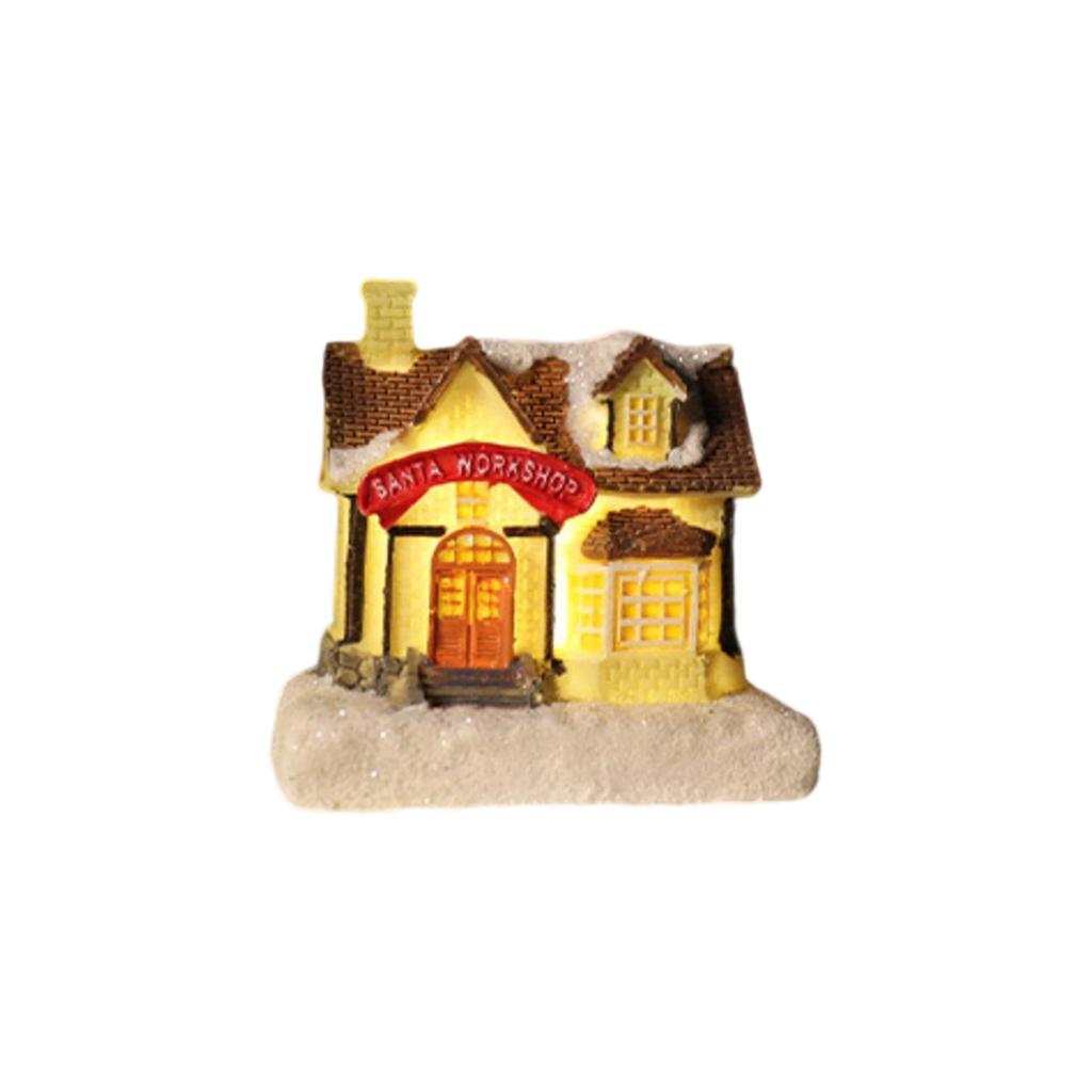 Рождественские украшения смола маленький домик микро смола домик рождественский креативный светящийся маленький домик