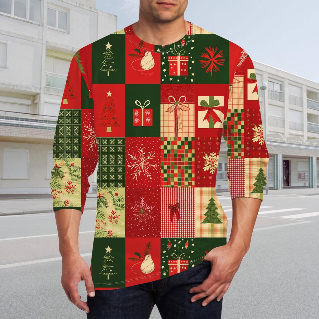 Men's T Shirt O-Neck Clothing Apparel Outdoor Long Sleeve Print Fashion Designer Vintage