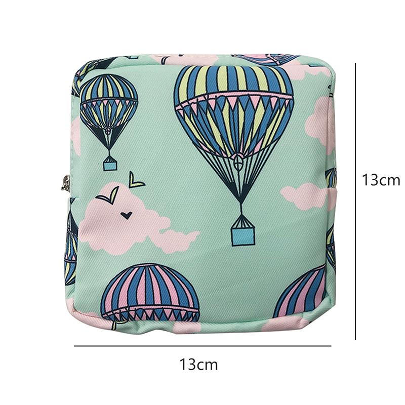 Women Portable Sanitary Napkin Tampon Storage Bag Cotton Travel Makeup Storage Bag Literary Zipper Coin Purse Sundries Storage#w
