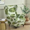 Feather Pattern Wing Chair Cover Stretch Spandex Armchair Covers Removable Relax Single Sofa Slipcovers With Seat Cushion Covers