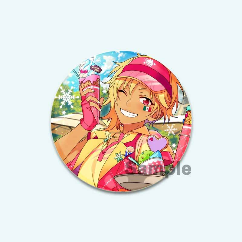 32/44/58mm Anime Collection Ensemble Stars Tinplate Pin Round Cartoon Snap-in Brooches for Backpack Accessories Badge Handmade Decoration
