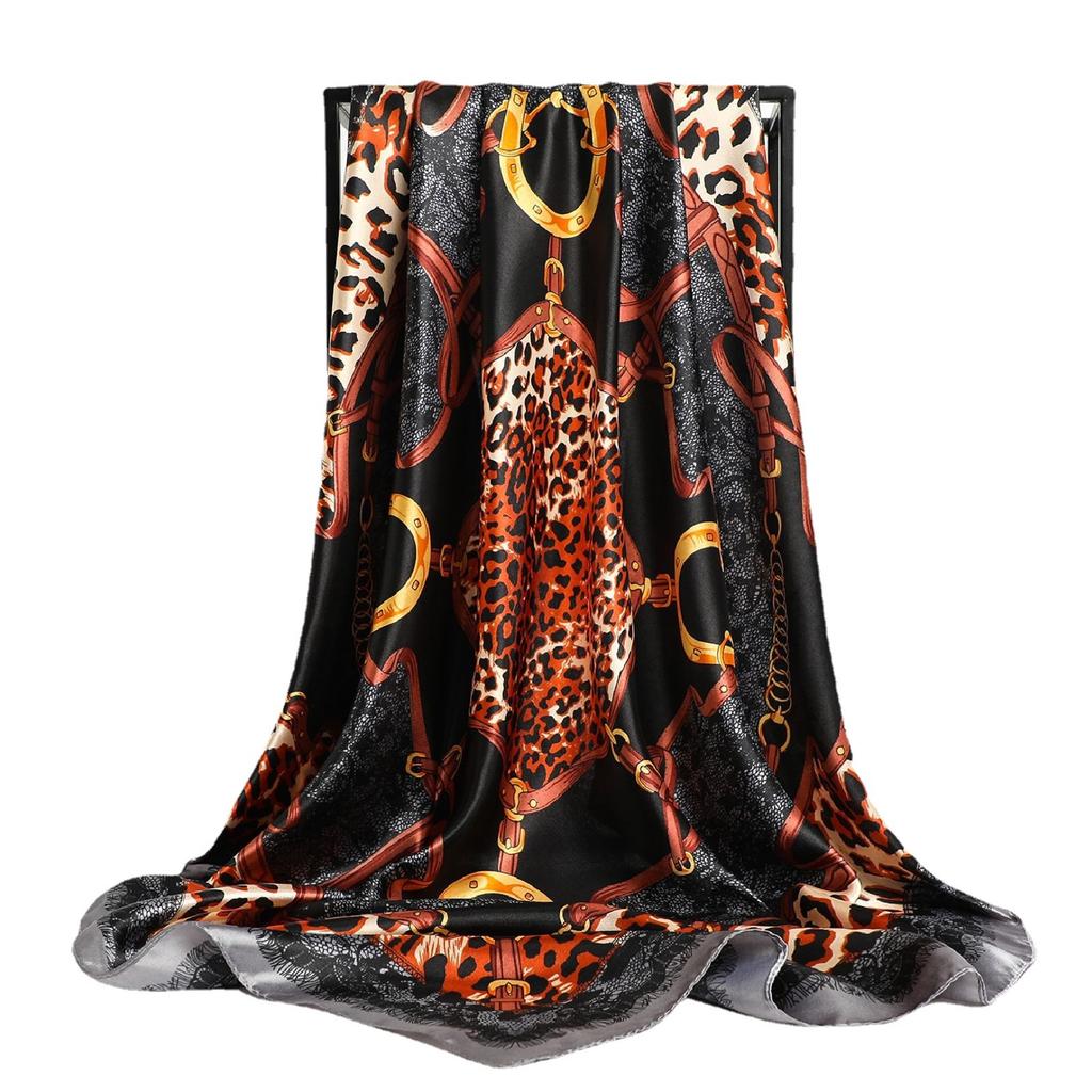 90 * 90cm New Silk Scarf Women'S Spring And Summer Decorative Scarf Sunscreen Travel Shawl Autumn And Winter Scarf Thin Edition