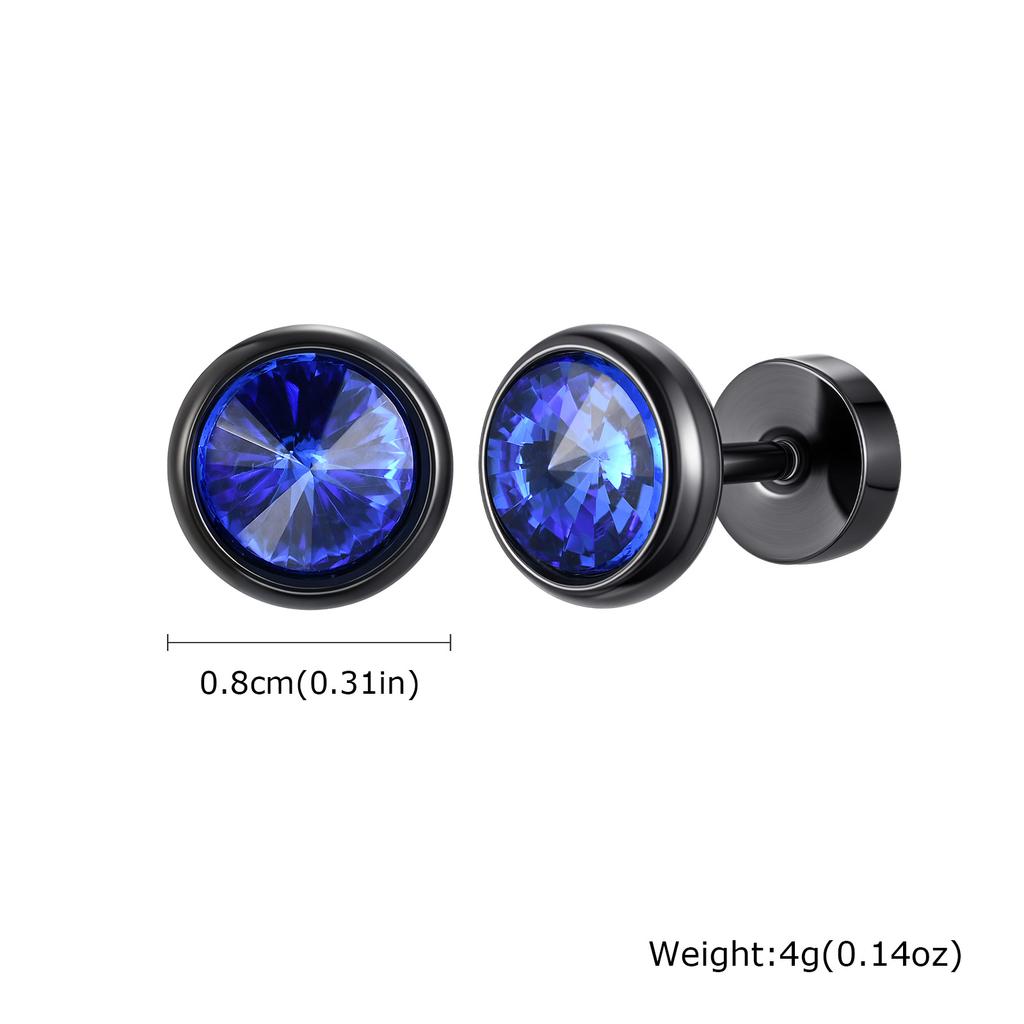 Simple Circle Round Stud Earrings for Men Boys, Metal Zircon Small Earrings, Unisex Daily Jewelry Accessory