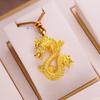 Gold Fish Dragon Pendant Necklace Flower Collarbone Necklace Chinese Style Necklace Gifts