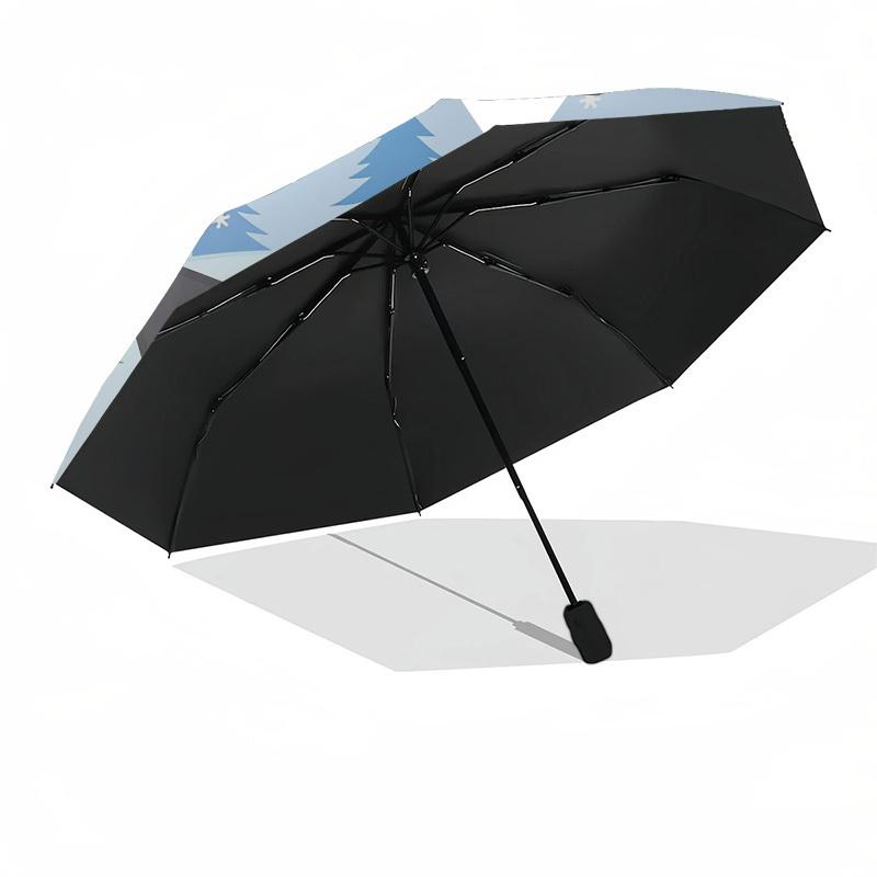 1pc Winter Wonderland Umbrella with Plastic Handle, Suitable for All Seasons Outdoor YUSAN374