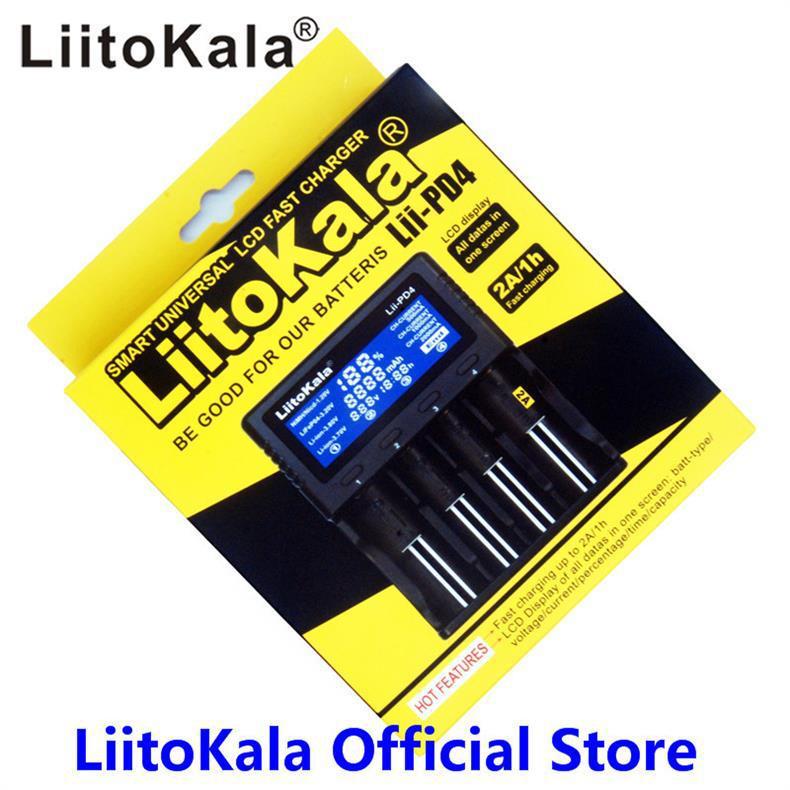 LiitoKala Lii-PD4 LCD Зарядное устройство для литиевых аккумуляторов для 18650, 26650, 21700