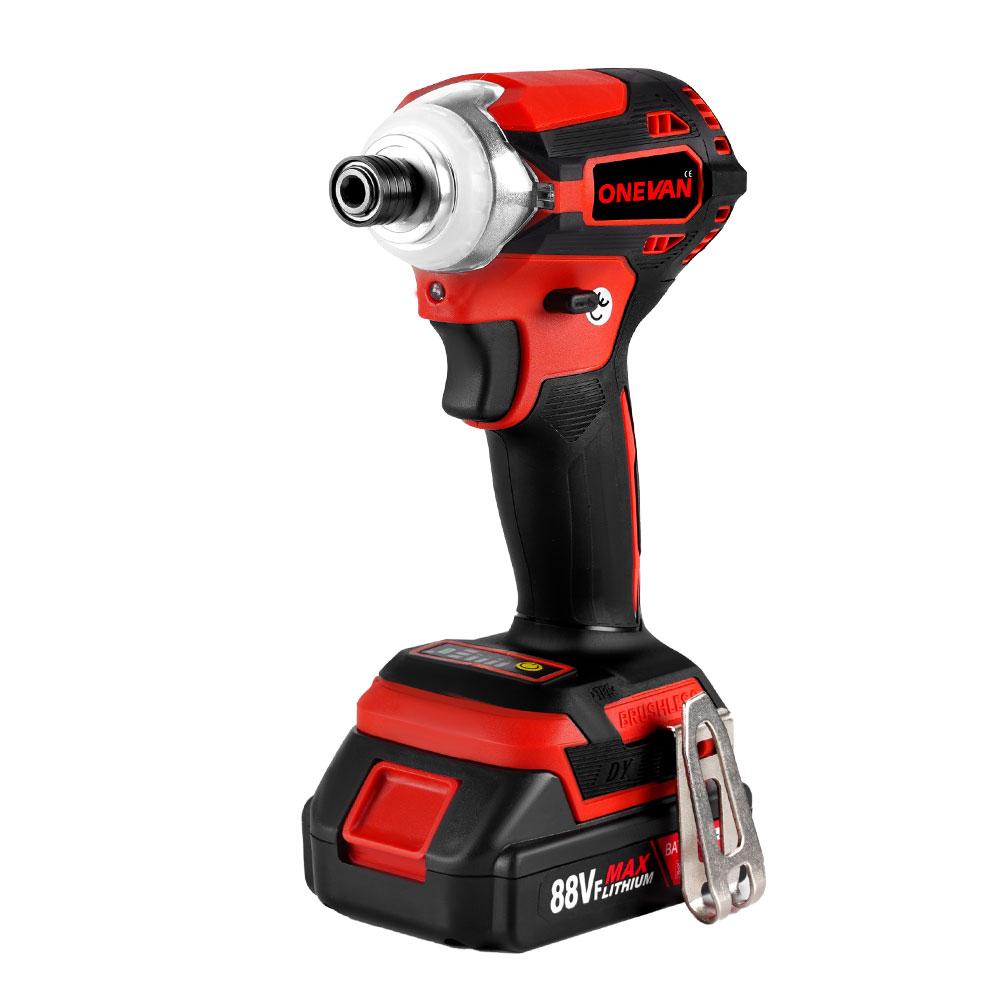 ONEVAN 588N.M Torque Brushless Electric Screwdriver 5 Speed  Cordless Impact Drill With 3 LED Light Battery For Makita 18V Tool